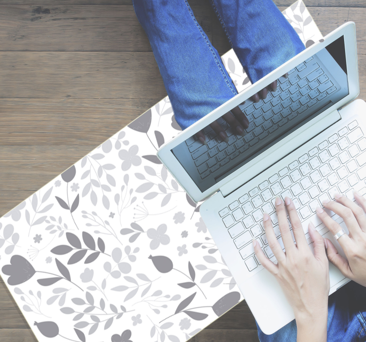 Tapis vinyle plantes silhouette florale - TenStickers