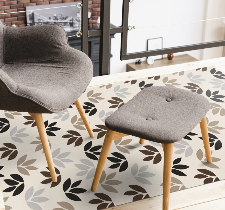 Tapis vinyle plantes thème de motif floral - TenStickers