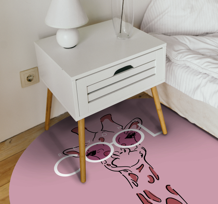 Tapis vinyle ado adorable girafe cool - TenStickers