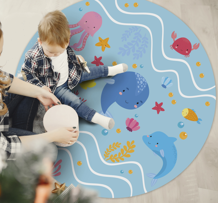 Tapis vinyle pour enfants amis océaniques - TenStickers