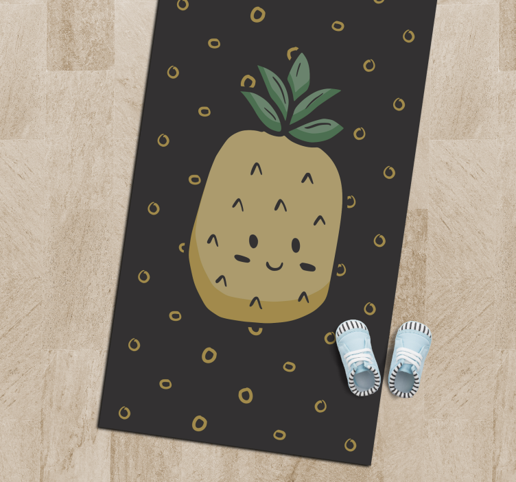 Tapis vinyle pour enfants ananas joyeux - TenStickers