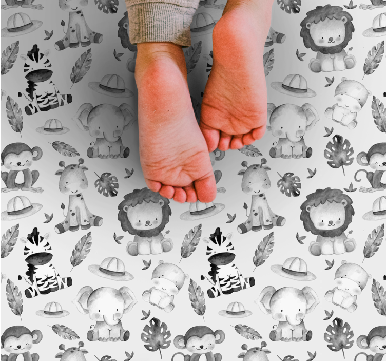 Tapis vinyle pour enfants animaux mignons de la jungle - TenStickers