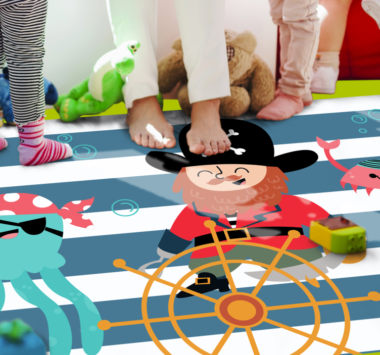 Tapis vinyle pour enfants aventure de pirate - TenStickers