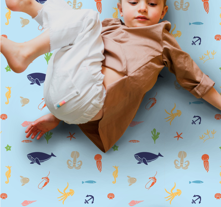 Tapis vinyle pour enfants aventure sous-marine - TenStickers