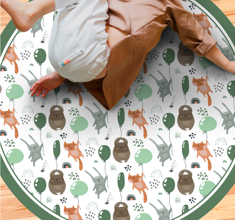 Tapis vinyle pour enfants ballons animaux ludiques - TenStickers