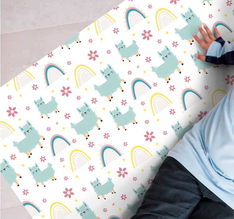 Tapis vinyle autres tapis arc-en-ciel et lamas - TenStickers