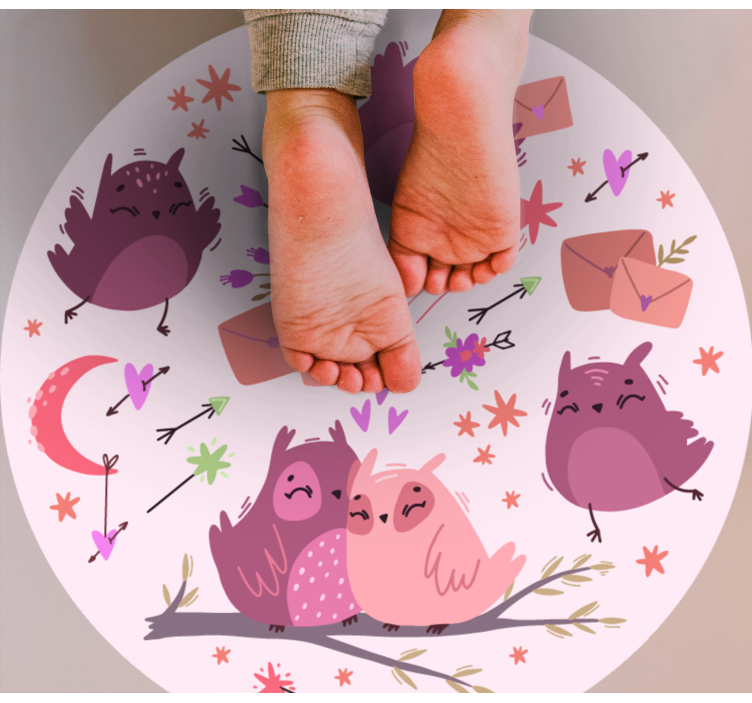 Tapis vinyle pour enfants hiboux violets - TenStickers