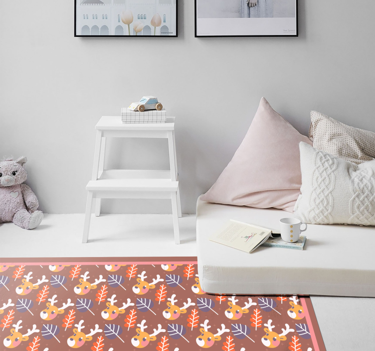 Tapis vinyle noël conception de bébés cerfs - TenStickers