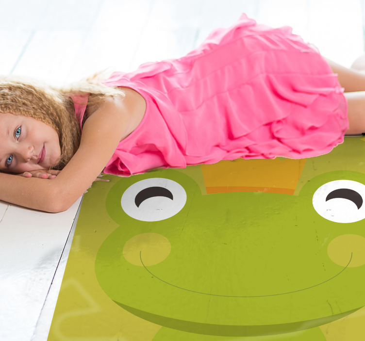 Tapis vinyle pour enfants dessin animé prince grenouille - TenStickers