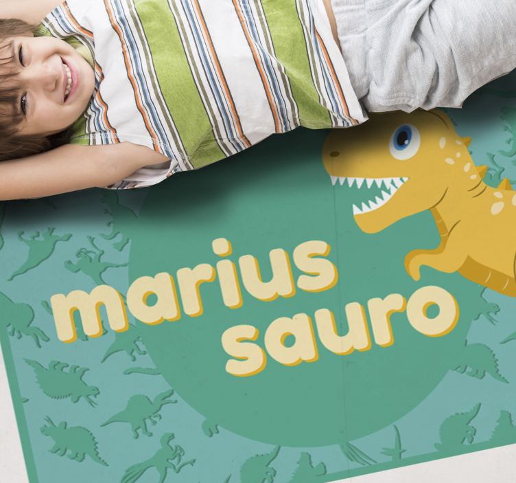 Tapis vinyle pour enfants dinosaure personnalisé - TenStickers