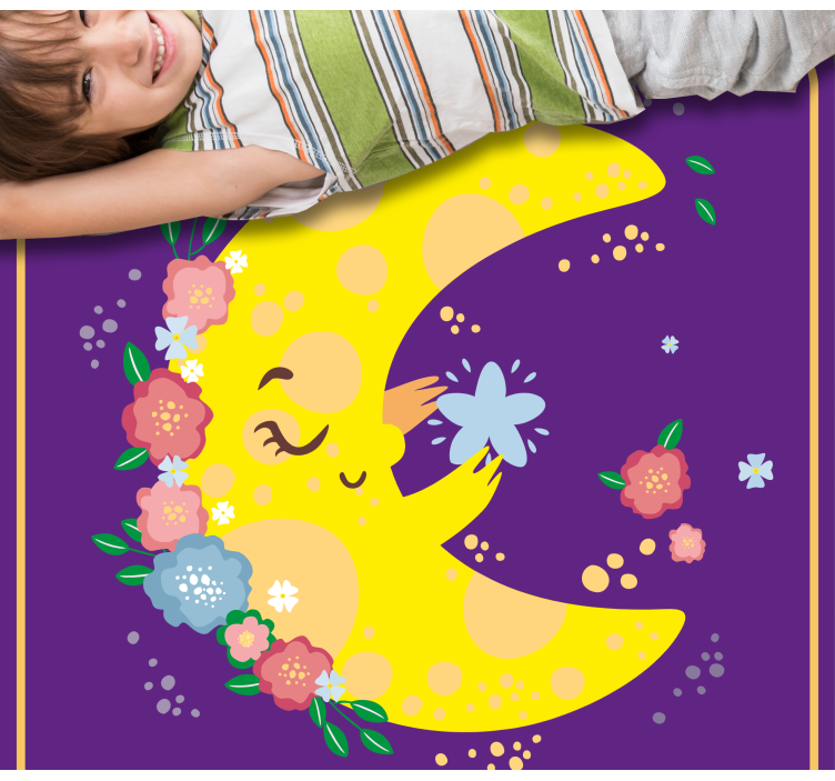 Tapis vinyle étoile fleur de lune joyeuse - TenStickers