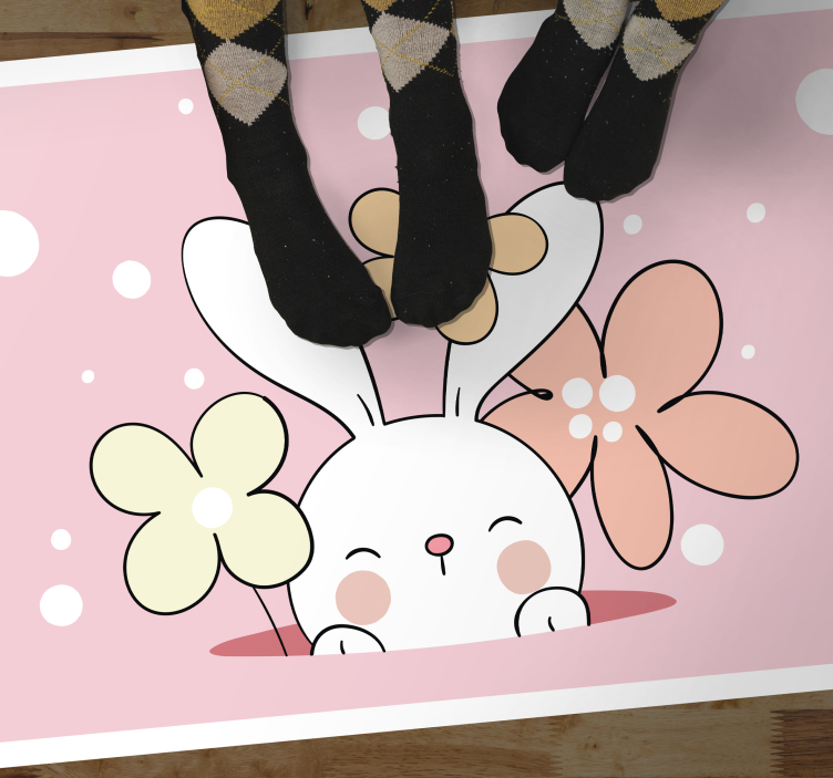 Tapis vinyle pour enfants illustration de bébé lapin - TenStickers