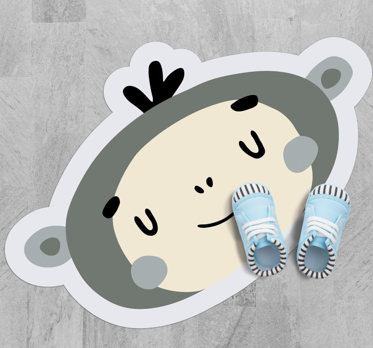 Tapis vinyle bébé visage de singe nordique - TenStickers