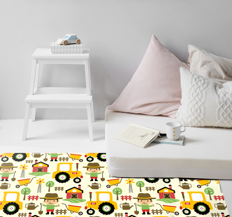 Tapis vinyle pour enfants modèle de ferme pour enfants - TenStickers