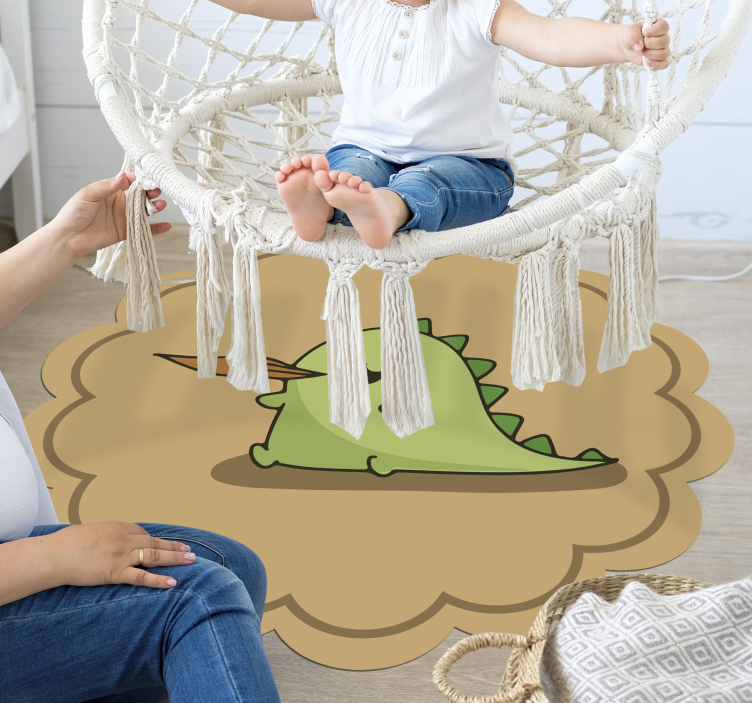 Tapis vinyle pour enfants personnage de dessin animé vert - TenStickers