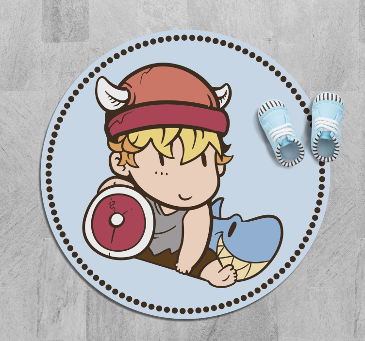 Tapis vinyle pour enfants enfant guerrier viking - TenStickers