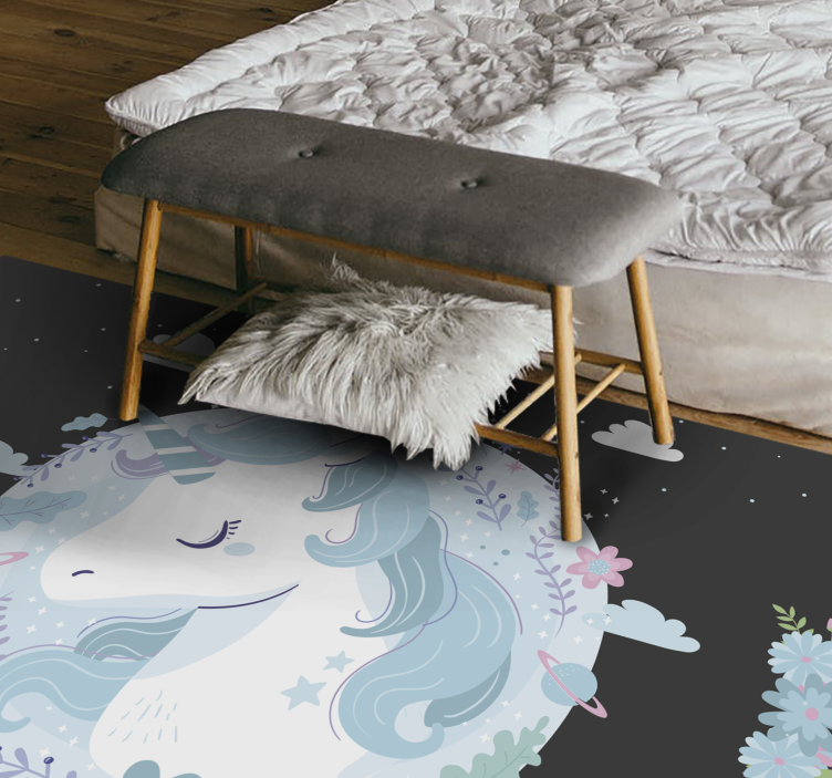 Tapis vinyle pour enfants scène de licorne de rêve - TenStickers