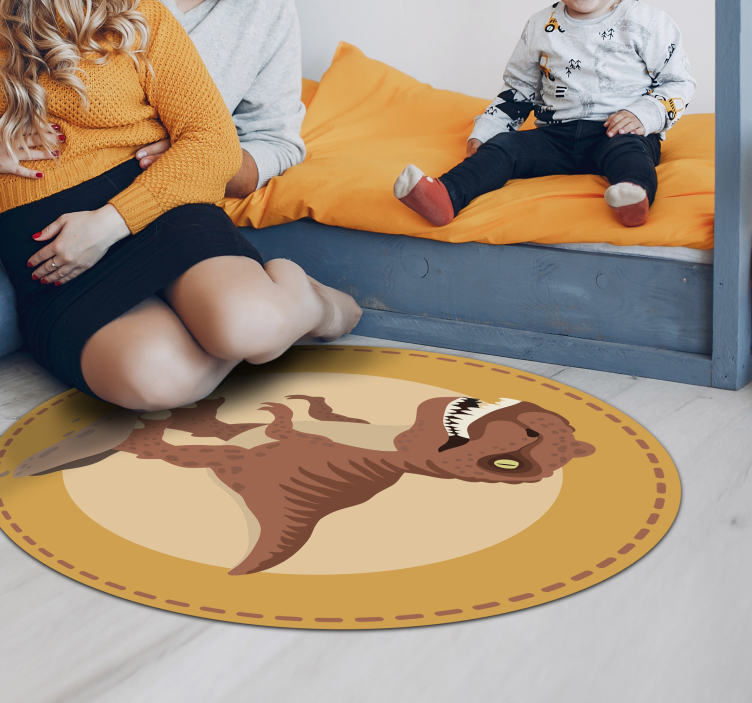 Tapis vinyle pour enfants tapis rond dinosaure - TenStickers