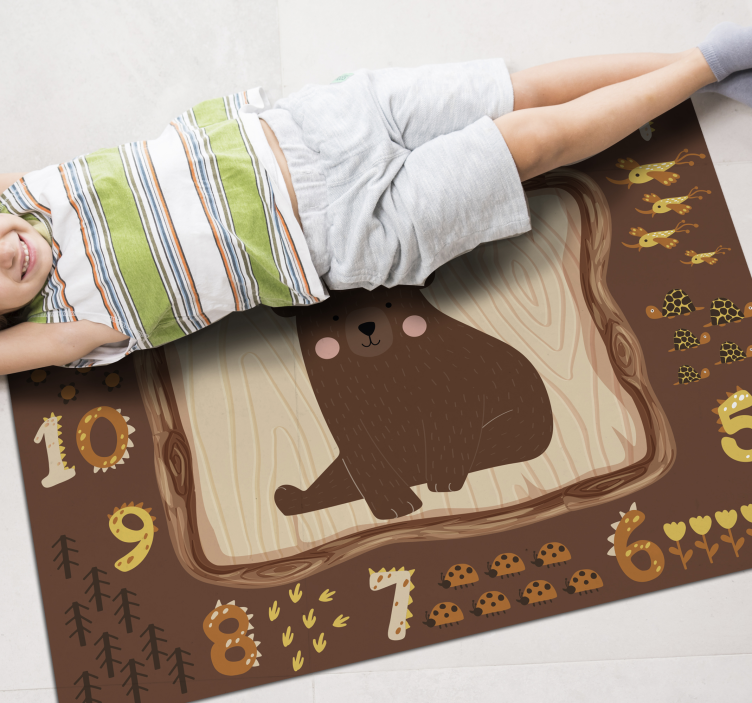 Tapis vinyle pour enfants conception pédagogique de l'ours - TenStickers