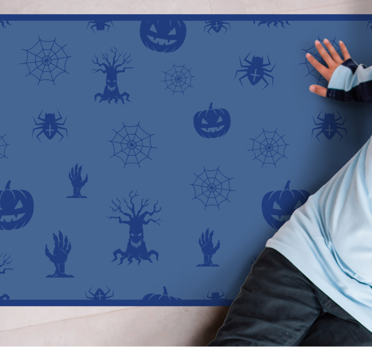 Tapis vinyle pour halloween thème bleu effrayant - TenStickers