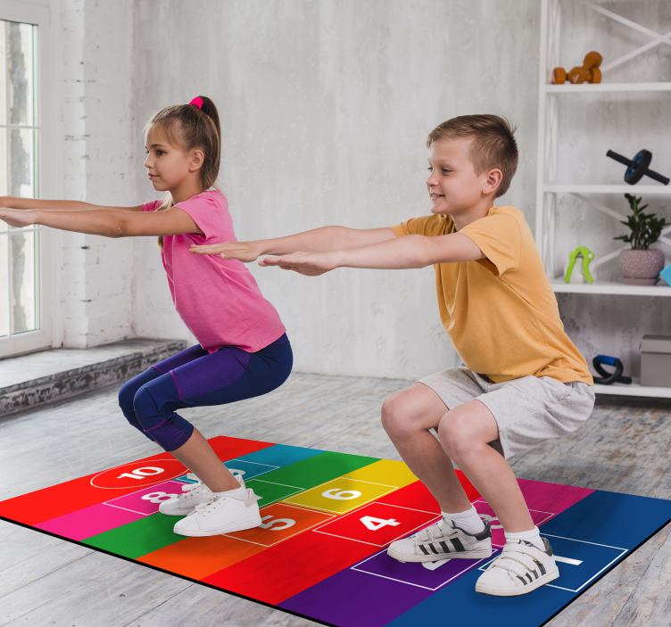 Tapis vinyle jeux marelle colorée - TenStickers