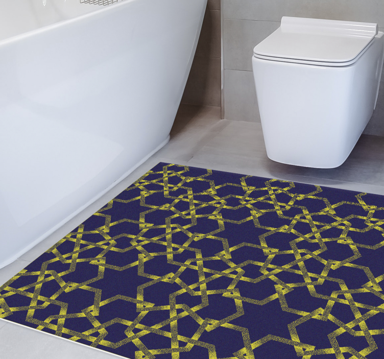 Tapis vinyle salle de bain accent de bain géométrique - TenStickers