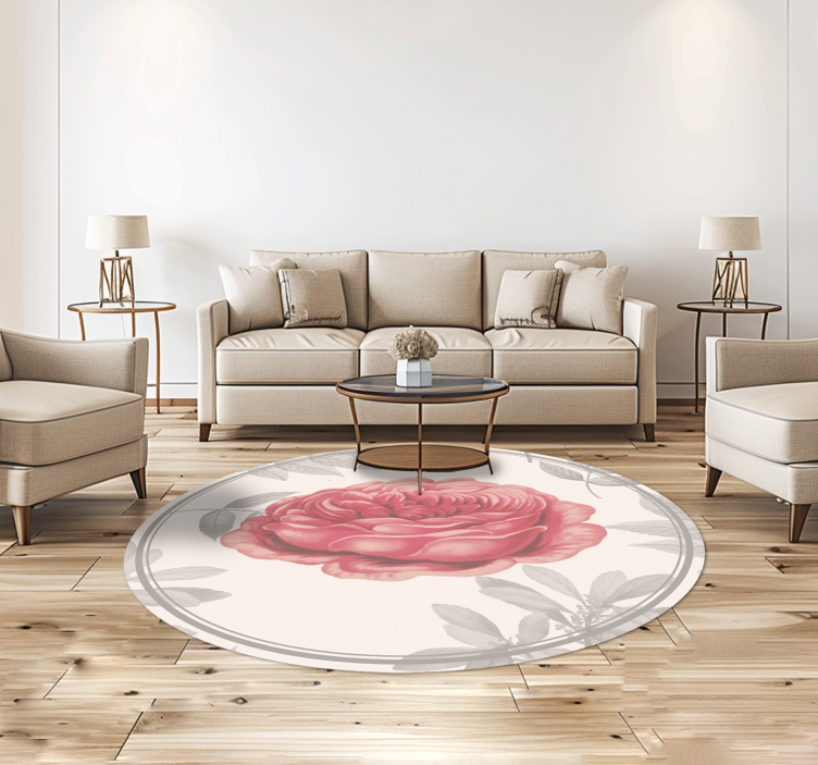 Tapis vinyle salon rose rose - TenStickers