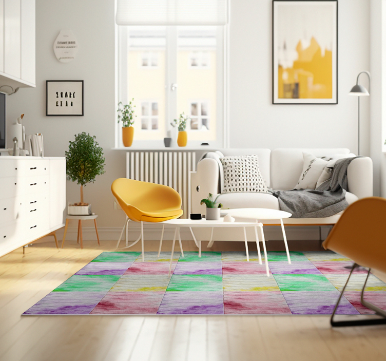 Tapis vinyle salon tuiles des Ramblas - TenStickers