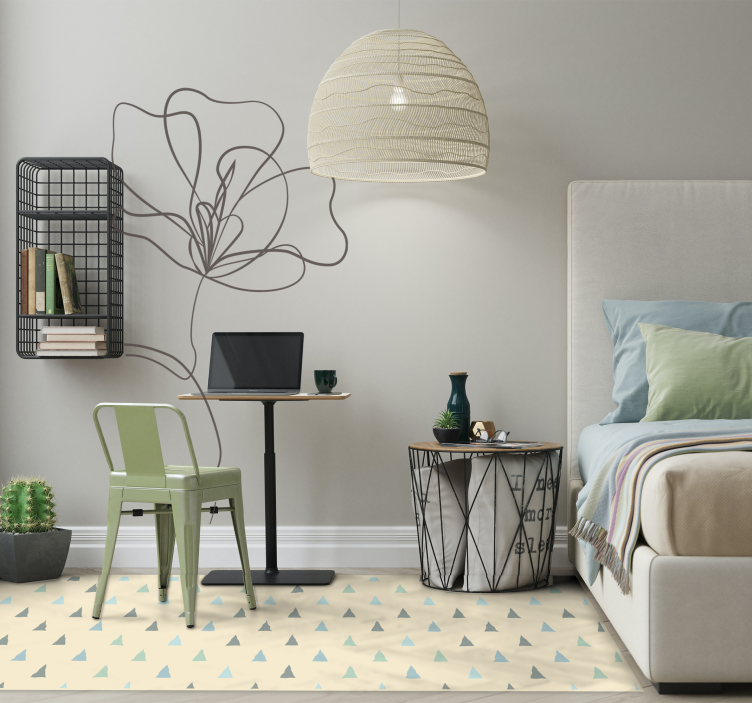 Tapis vinyle rayures formes de triangles géométriques - TenStickers