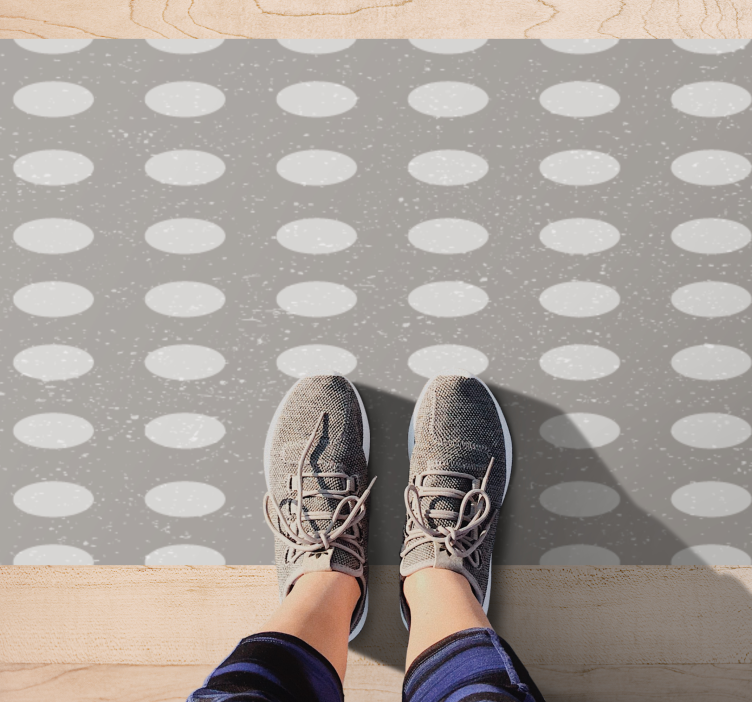 Tapis vinyle rayures motif à pois - TenStickers