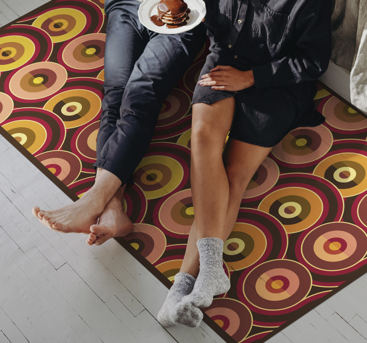 Tapis vinyle vintage cernes bruns vibrants - TenStickers