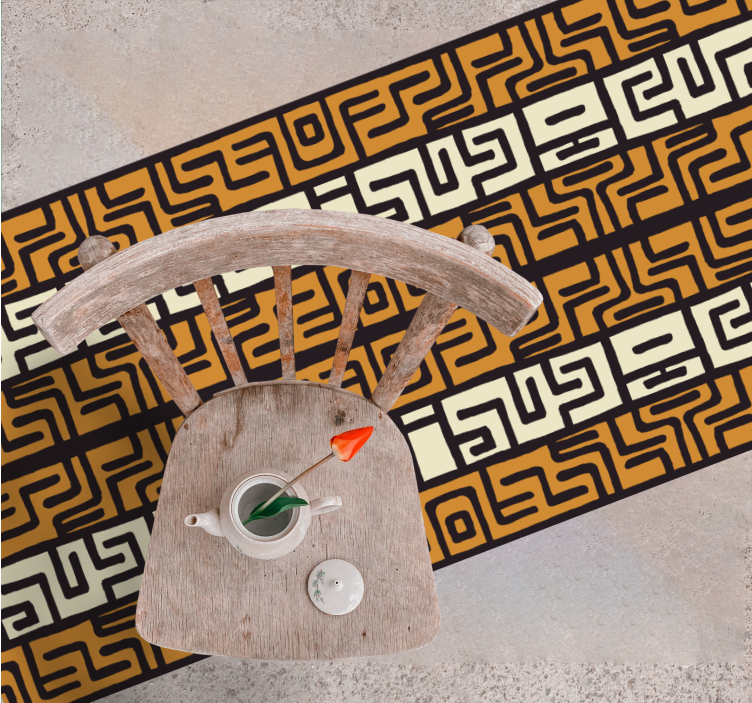 Tapis vinyle rayures motif de labyrinthe géométrique - TenStickers