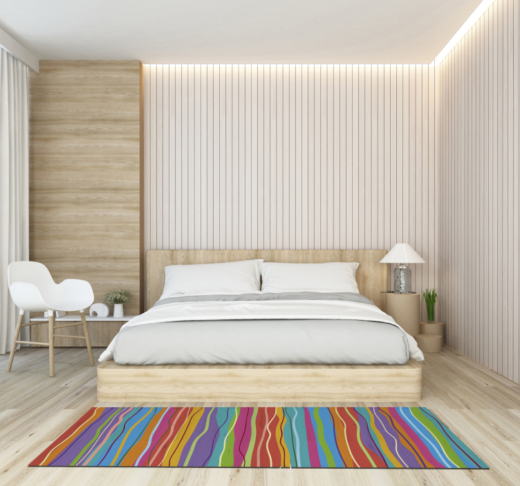 Tapis vinyle rayures motif rayé coloré - TenStickers