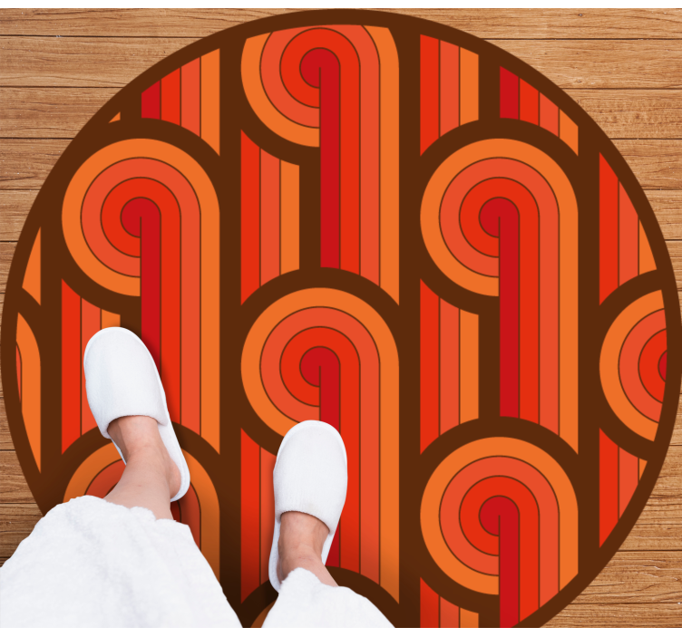 Tapis vinyle rond motif circulaire vintage - TenStickers