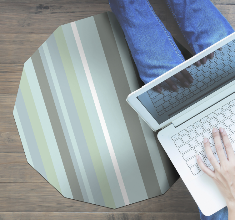 Tapis vinyle rayures octogone rayé - TenStickers