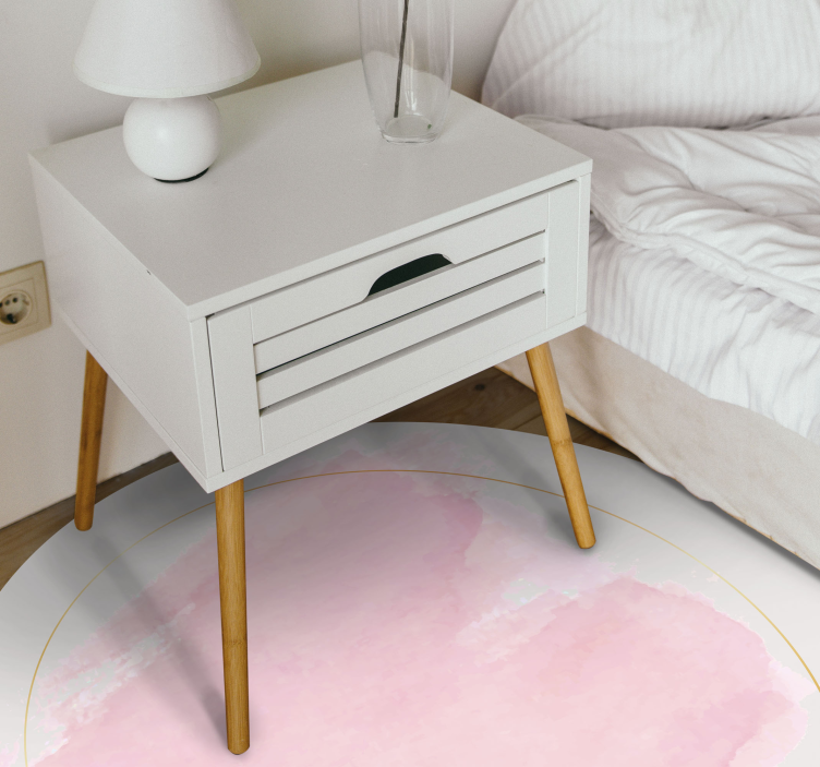 Tapis vinyle rond botanique abstraite - TenStickers