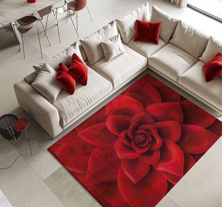 Tapis vinyle rouge conception de pétales de fleurs - TenStickers