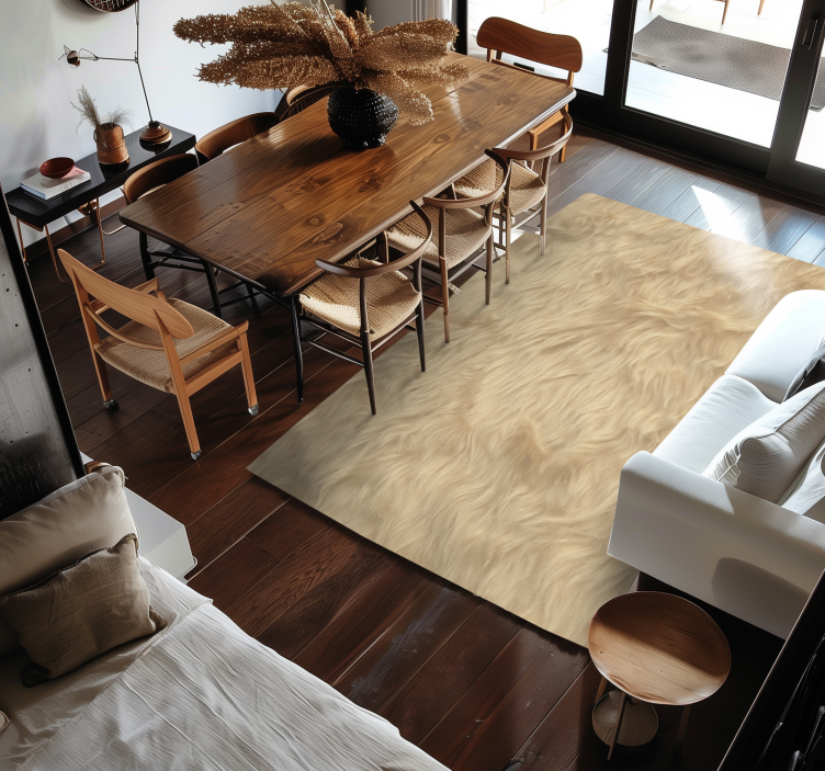 Tapis vinyle salle à manger motif effet laine - TenStickers