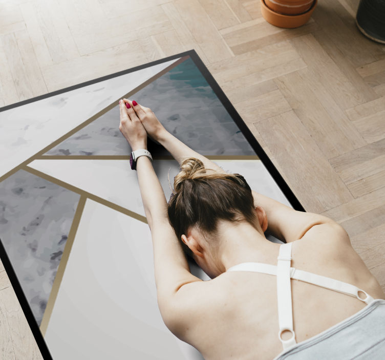 Tapis vinyle texture accents de marbre géométriques - TenStickers