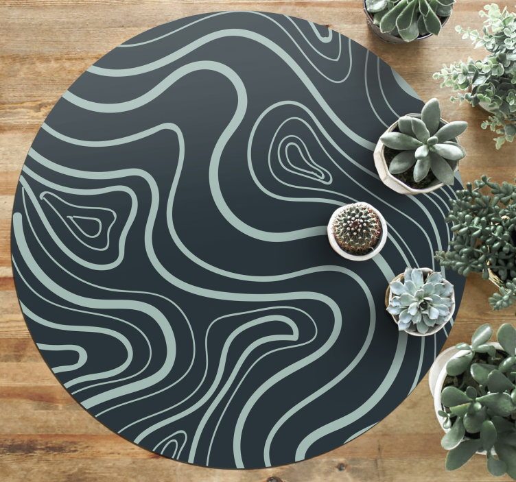 Tapis vinyle texture contours topographiques - TenStickers