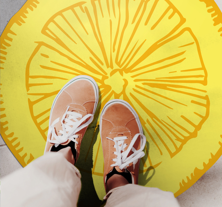 Tapis vinyle cuisine tranche d'agrumes jaunes - TenStickers