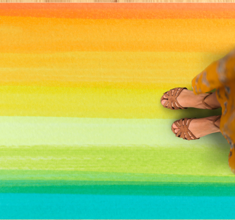 Tapis vinyle salon lignes de dégradé vibrantes - TenStickers