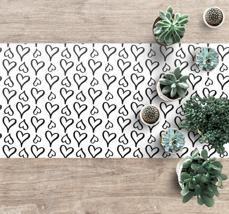 Tapis vinyle texture motif cœurs noirs - TenStickers