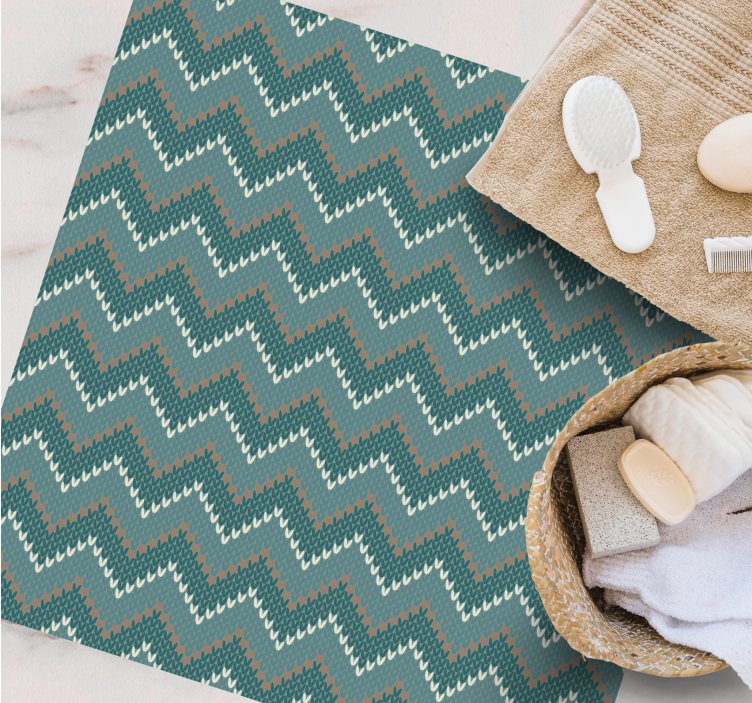 Tapis vinyle éthnique motif de vagues à chevrons - TenStickers