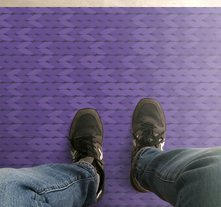 Tapis vinyle texture motif tressé violet - TenStickers