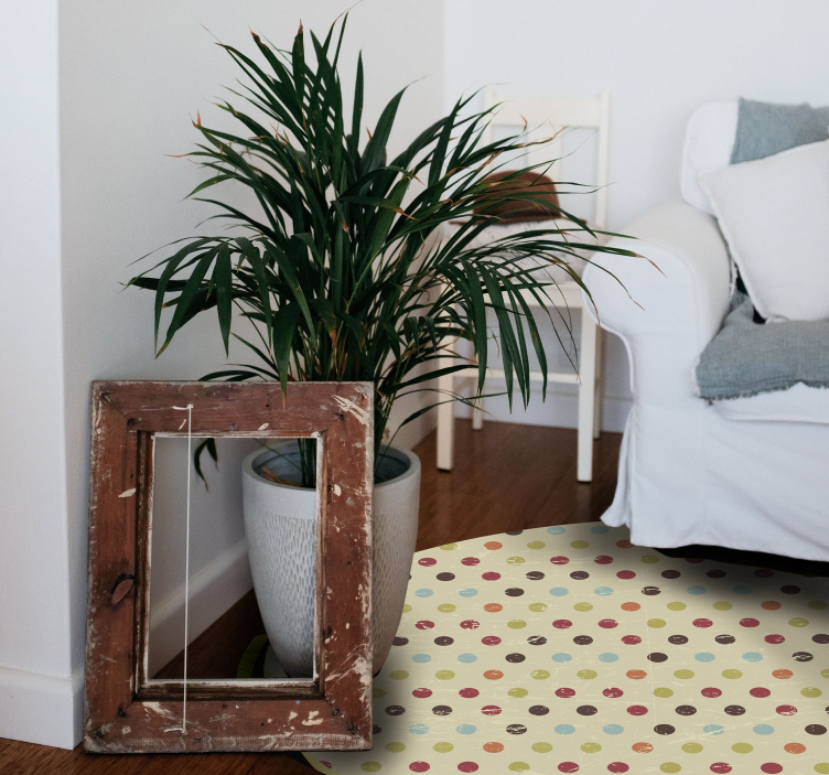 Tapis vinyle texture textiles à pois - TenStickers