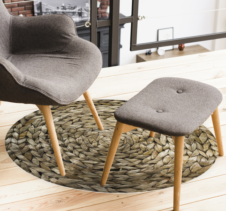 Tapis vinyle texture tissé circulaire - TenStickers