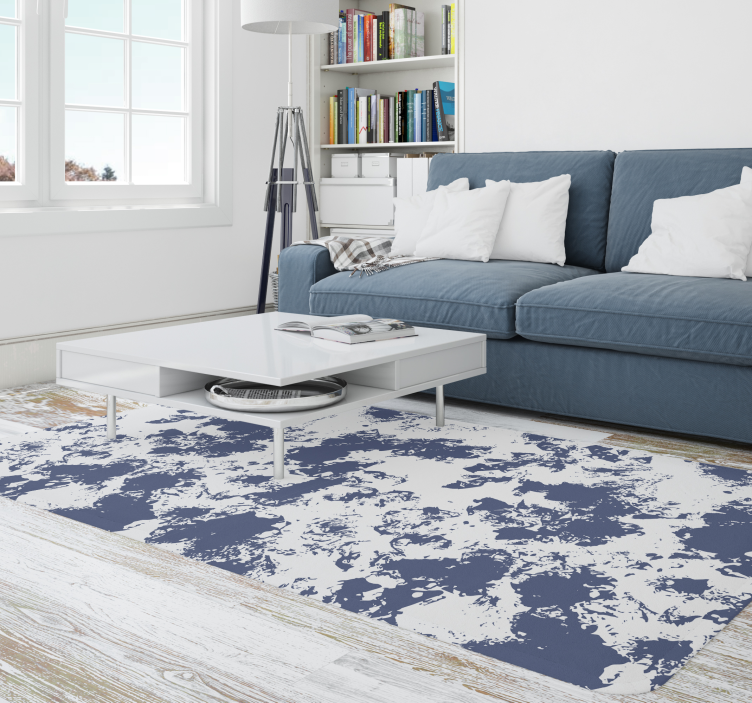 Tapis vinyle textures motif animal abstrait bleu - TenStickers