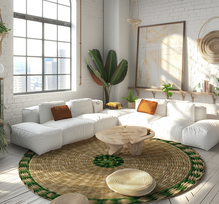 Tapis vinyle textures tissé texture ronde - TenStickers