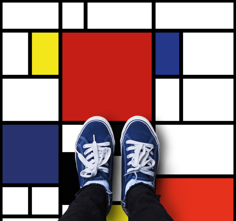 Tapis vinyle moderne Blocs de couleurs abstraits - TenStickers